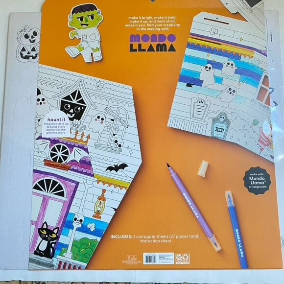 Target Halloween Color-Your-Own Haunted House Kit - Mondo Llama™ Cardboard SB - Picture 7 of 8
